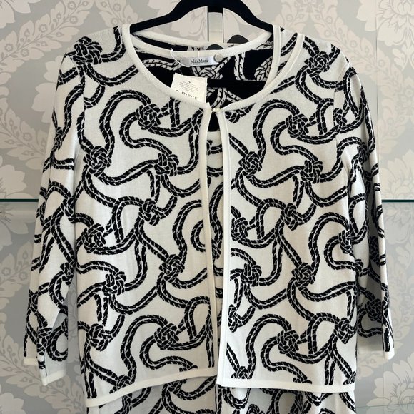 MAX MARA Rope Print Short Sleeve Sheath Dress & Jacket Set - Picture 5 of 12